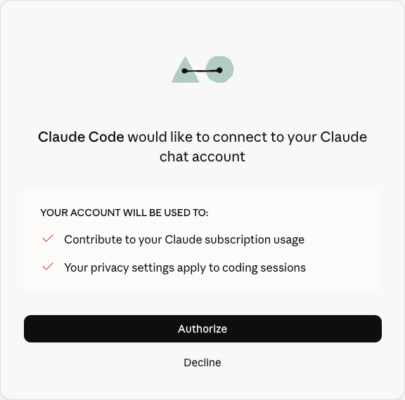 Claude asking to connect Claude Code to your account